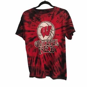 Grateful Red Wisconsin Tie Dye Tee